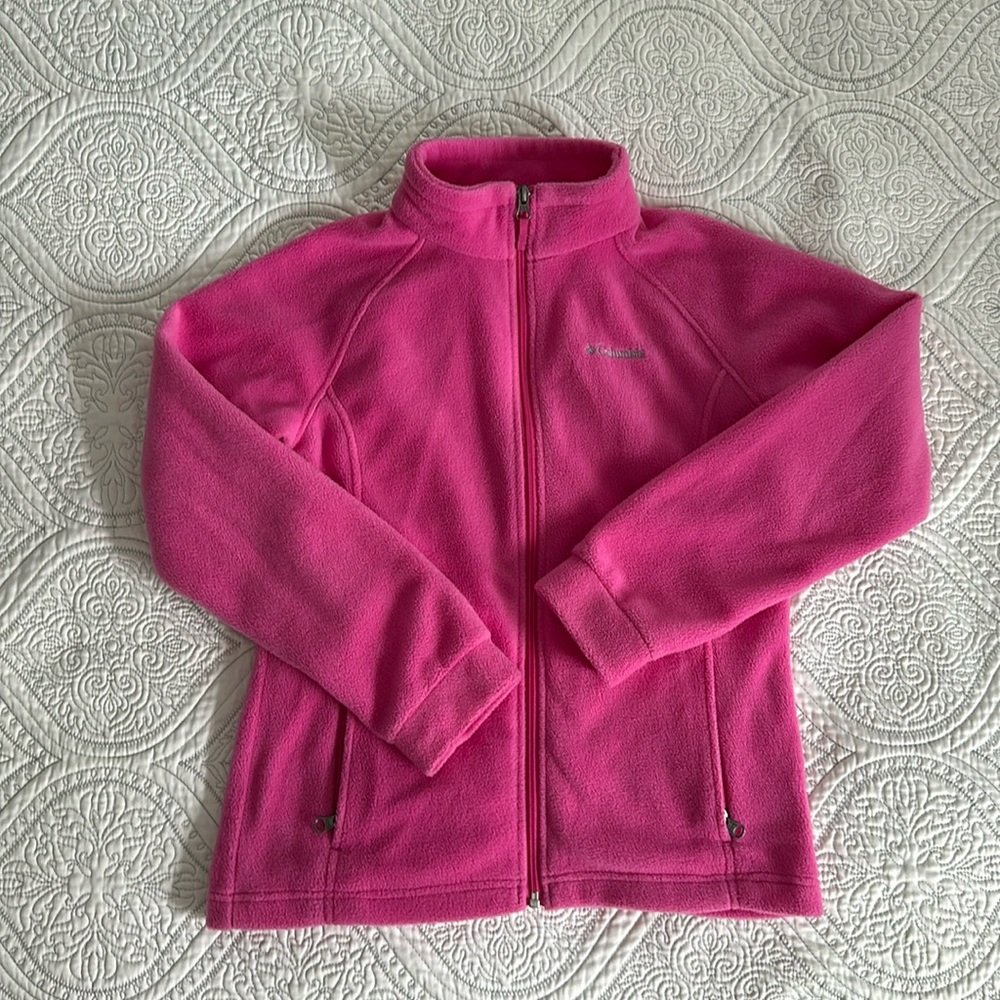 Columbia pink fleece zip up jacket sweater